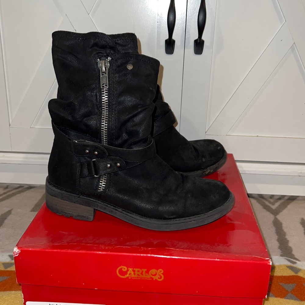 Carlos Santana black shortie boots